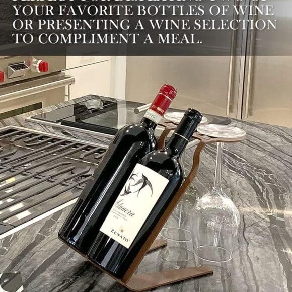 DI PRIMA USA Wine Rack Freestanding Tabletop Solid Steel Brown Made in Italy - Picture 2 of 6